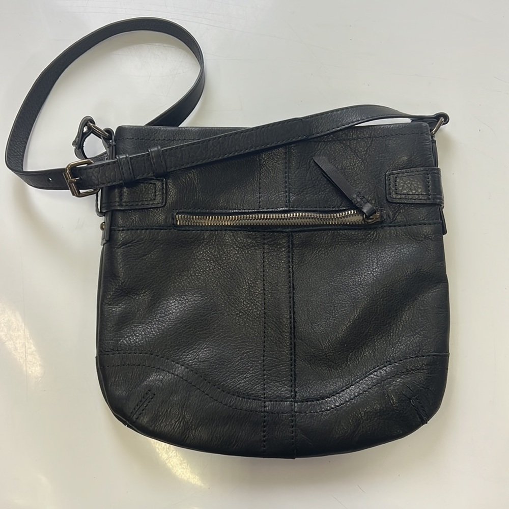 Leather black crossbody bag B41-6 - Picture 3 of 4